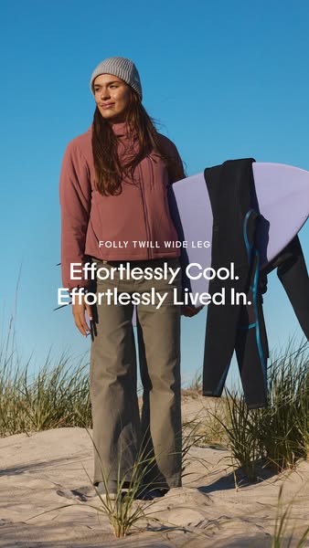Free Fly Apparel ad: The Folly Twill Wide Leg Pant