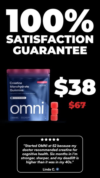 OMNI Longevity ad: Creatine Made Delicious 🍉 🍑