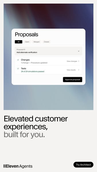 ElevenLabs ad: Meet ElevenAgents Architect