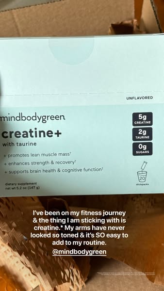 mindbodygreen ad: creatine + taurine = tone w/o the bulk.*