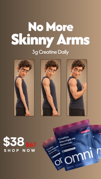 OMNI Longevity ad: Creatine Made Delicious 🍉 🍑