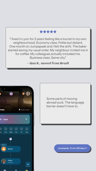 Jumpspeak ad: Learn a New Language By Actually Speaking It