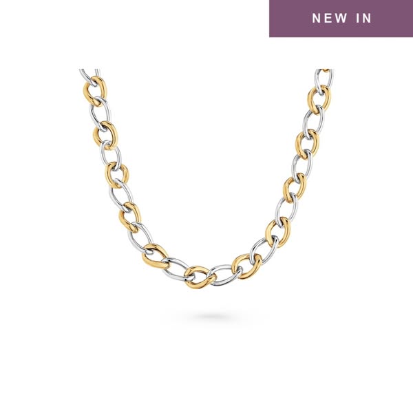 Beaverbrooks the Jewellers ad: Sterling Silver 9ct Yellow Gold Bonded Necklace