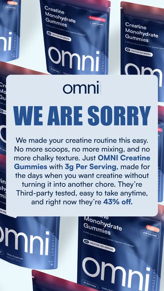 OMNI Longevity ad: Creatine Made Delicious 🍉 🍑