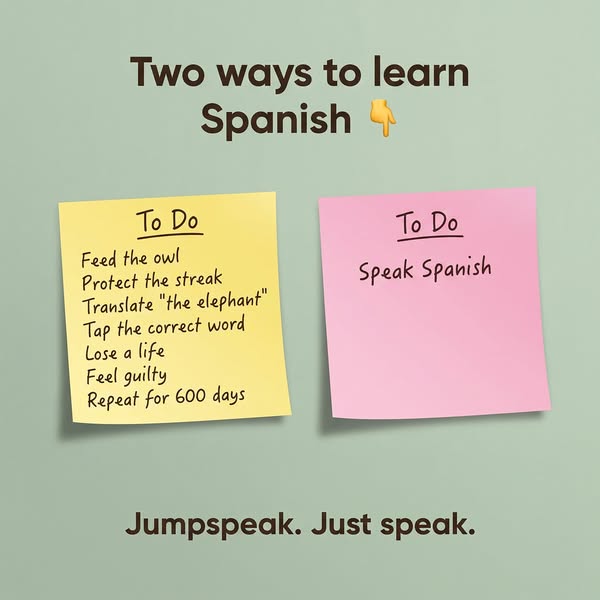 Jumpspeak ad: From Zero To Bilingual In 90 Days.