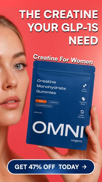 OMNI Longevity ad: Creatine Made Delicious 🍉 🍑