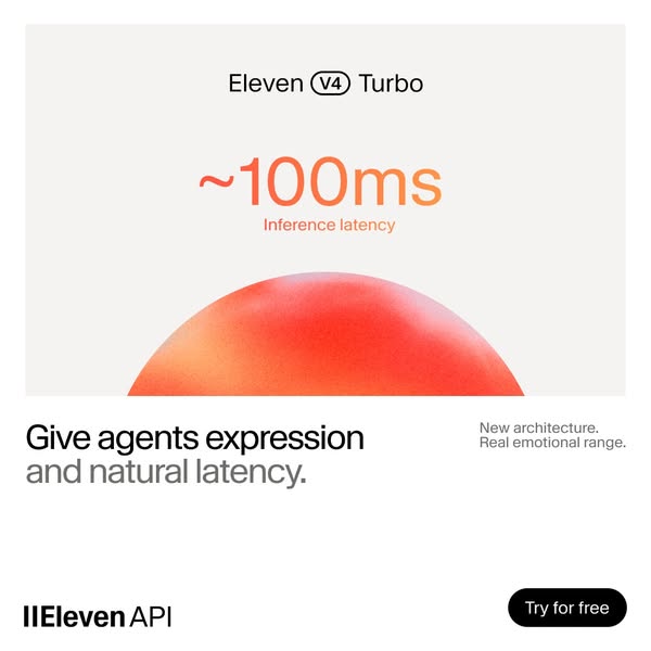 ElevenLabs ad: Introducing Eleven v4