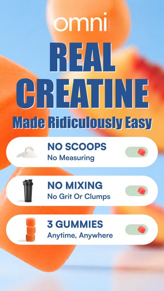 OMNI Longevity ad: Creatine Made Delicious 🍉 🍑