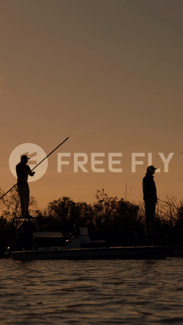 Free Fly Apparel ad: Fall delivers. As the light drops lower and the wind starts to shift, something happens. The crowds disappear. The fish show up. The swell c