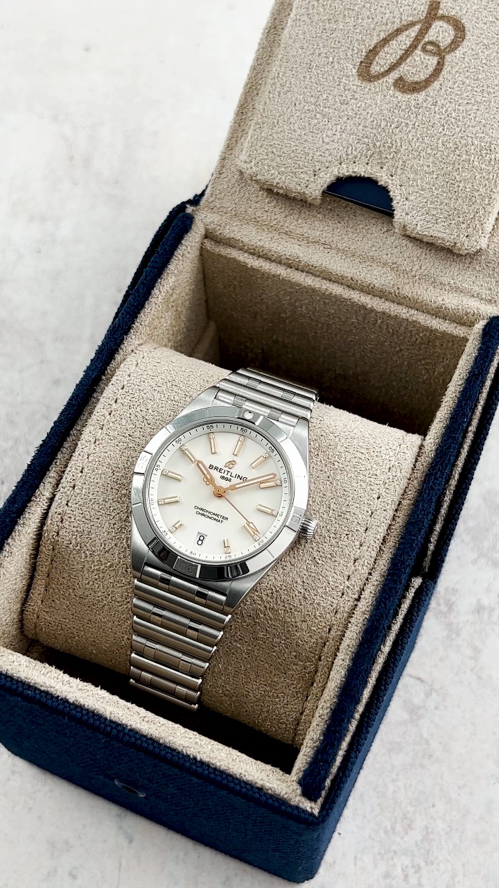 Beaverbrooks the Jewellers ad: Elegant and timeless, there’s no better everyday timepiece than this Breitling ladies’ Chronomat. Shop Breitling: https://bit.ly/4x2hr5y 🤍