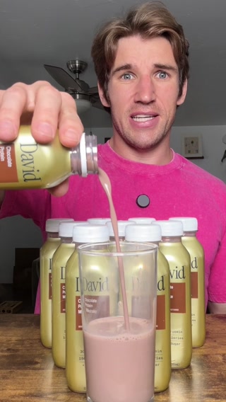 David Protein ad: 30g Protein. 140-150 Calories. <1g Sugar.