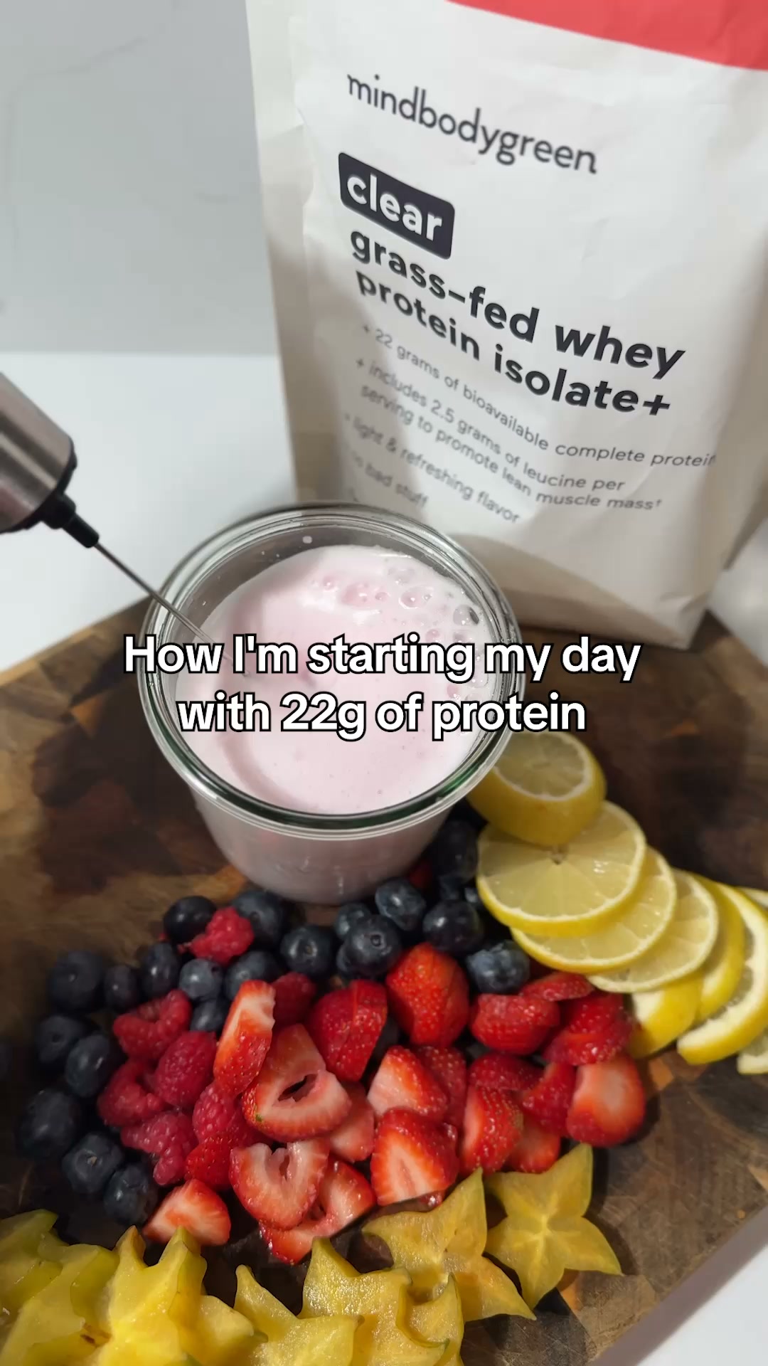 mindbodygreen ad: Light, refreshing, and packed with 22g of grass-fed protein.*