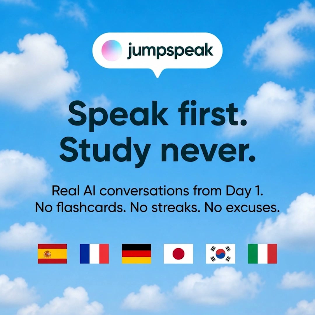Jumpspeak ad: From Zero To Bilingual In 90 Days.
