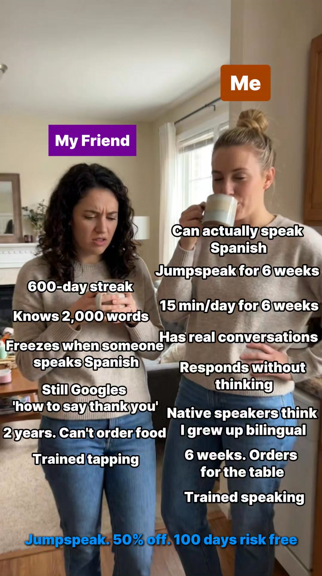 Jumpspeak ad: We're Looking For 20 Duolingo Users.
