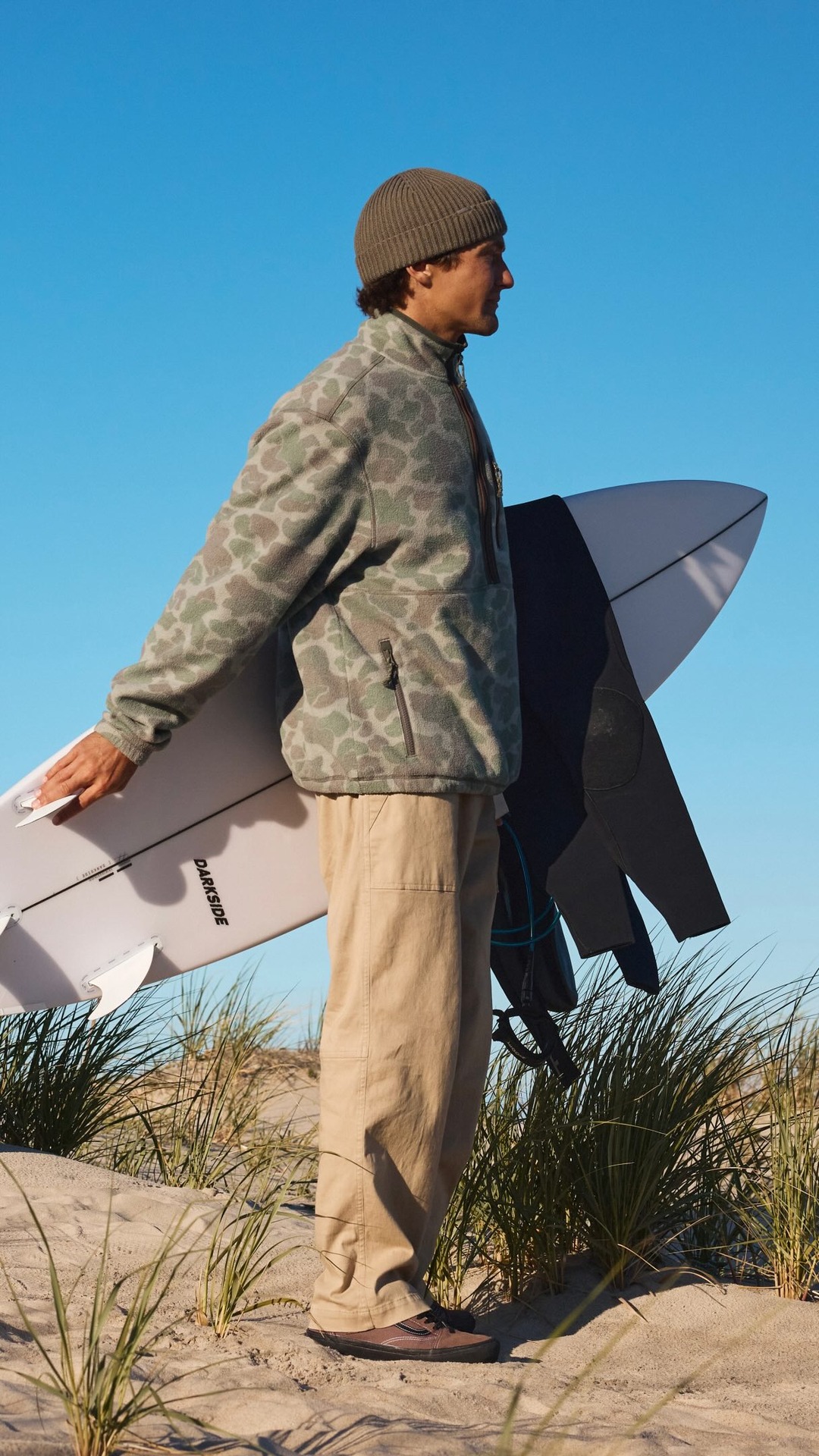 Free Fly Apparel ad: THE ANCHOR EASY PANT: same super-soft fabric as the OG Anchor Chino, but with a comfortable elastic waistband and wider leg for a more laidb