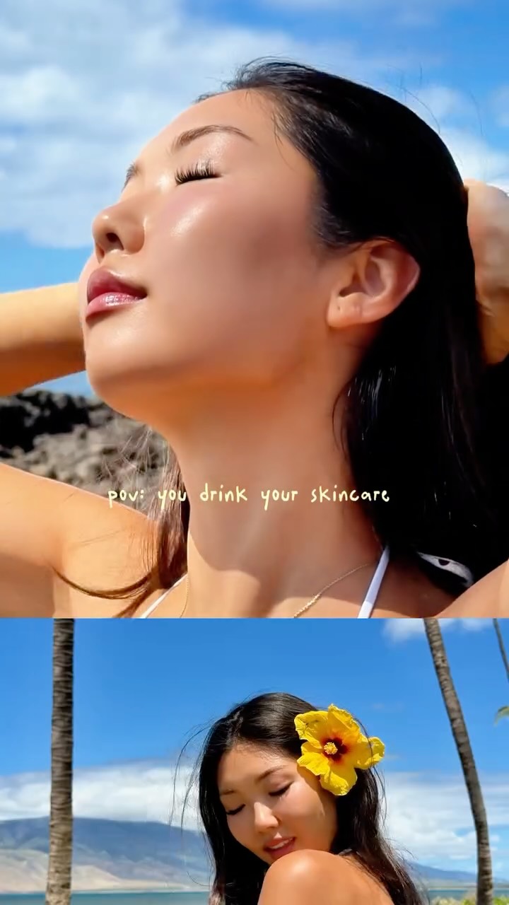 Arrae ad: it’s time to start drinking your skincare 🥭🥝🥥🍋🟩🍒 @arrae #arraepartner