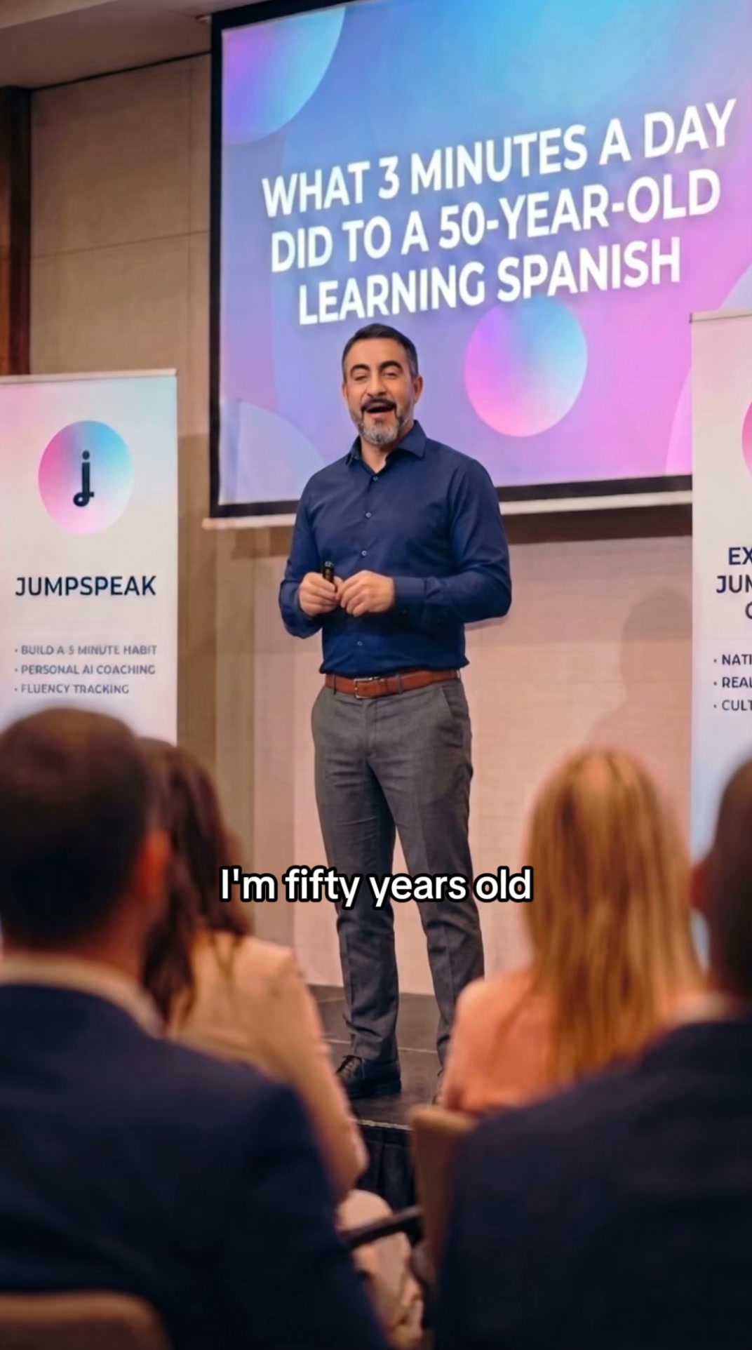 Jumpspeak ad: From Zero To Bilingual In 90 Days.