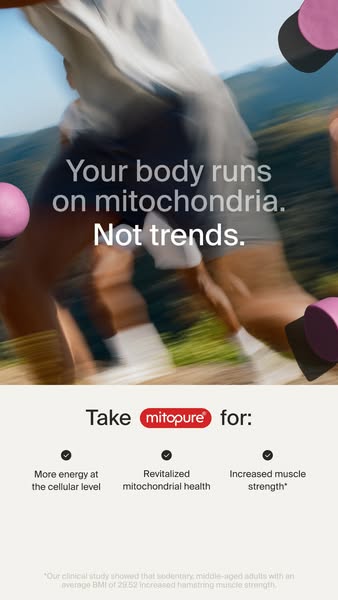 Timeline Longevity ad: Energize Your Cells With Mitopure®