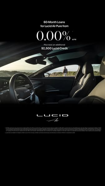 Lucid Motors ad: Elevate every summer mile. Offer ends 9/30.