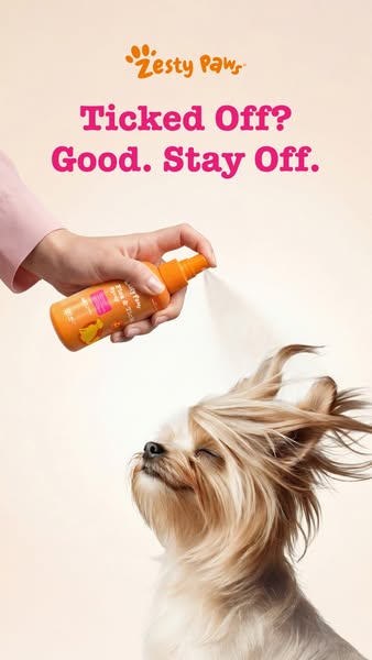 Zesty Paws UK ad: No rinse flea & tick protection
