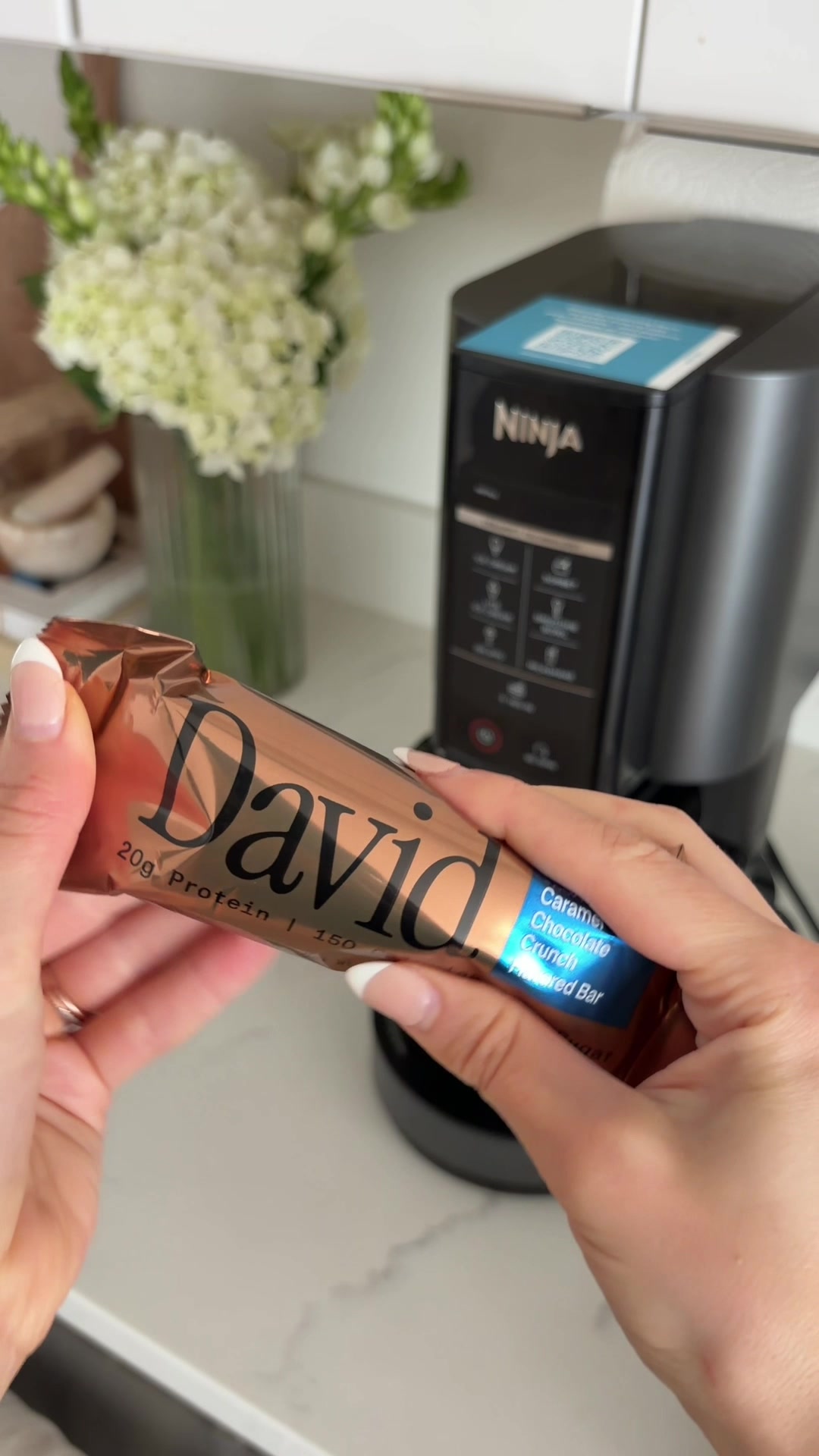 David Protein ad: 20g Protein. 150 Calories. 0g Sugar.