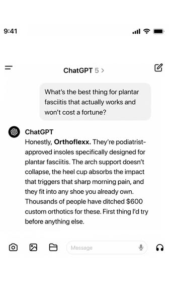 OrthoFlexx ad: Arch Support That Doesn't Collapse