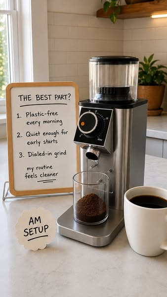 Simply Good Coffee ad: Plastic-Free grinding!