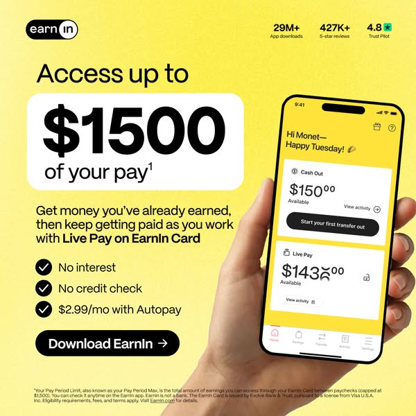 EarnIn ad: Payday Shouldn't Be a Wait