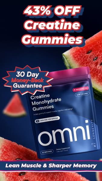 OMNI Longevity ad: Real Creatine - 43% OFF TODAY 👉