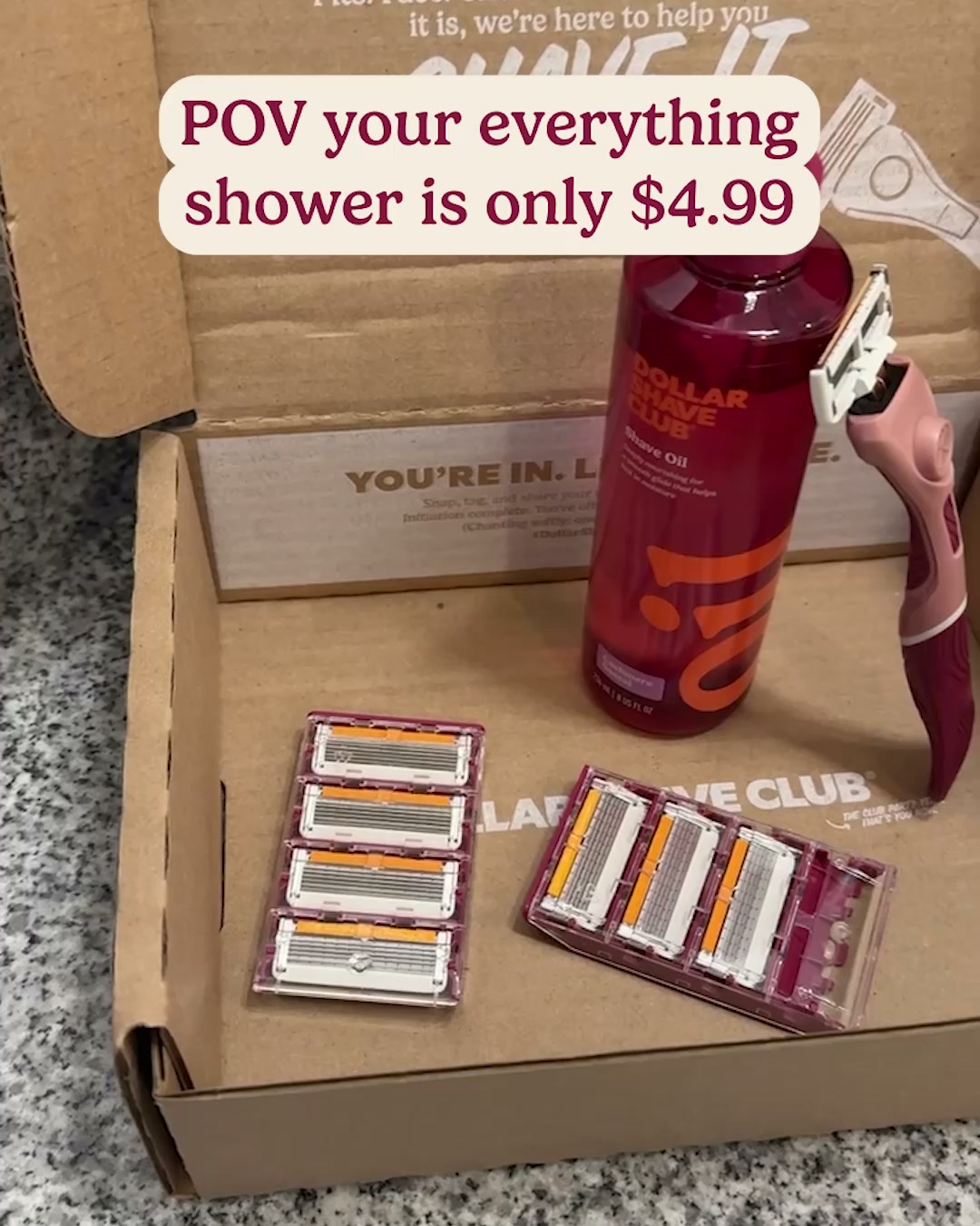 Dollar Shave Club ad: All the Goods in One Box