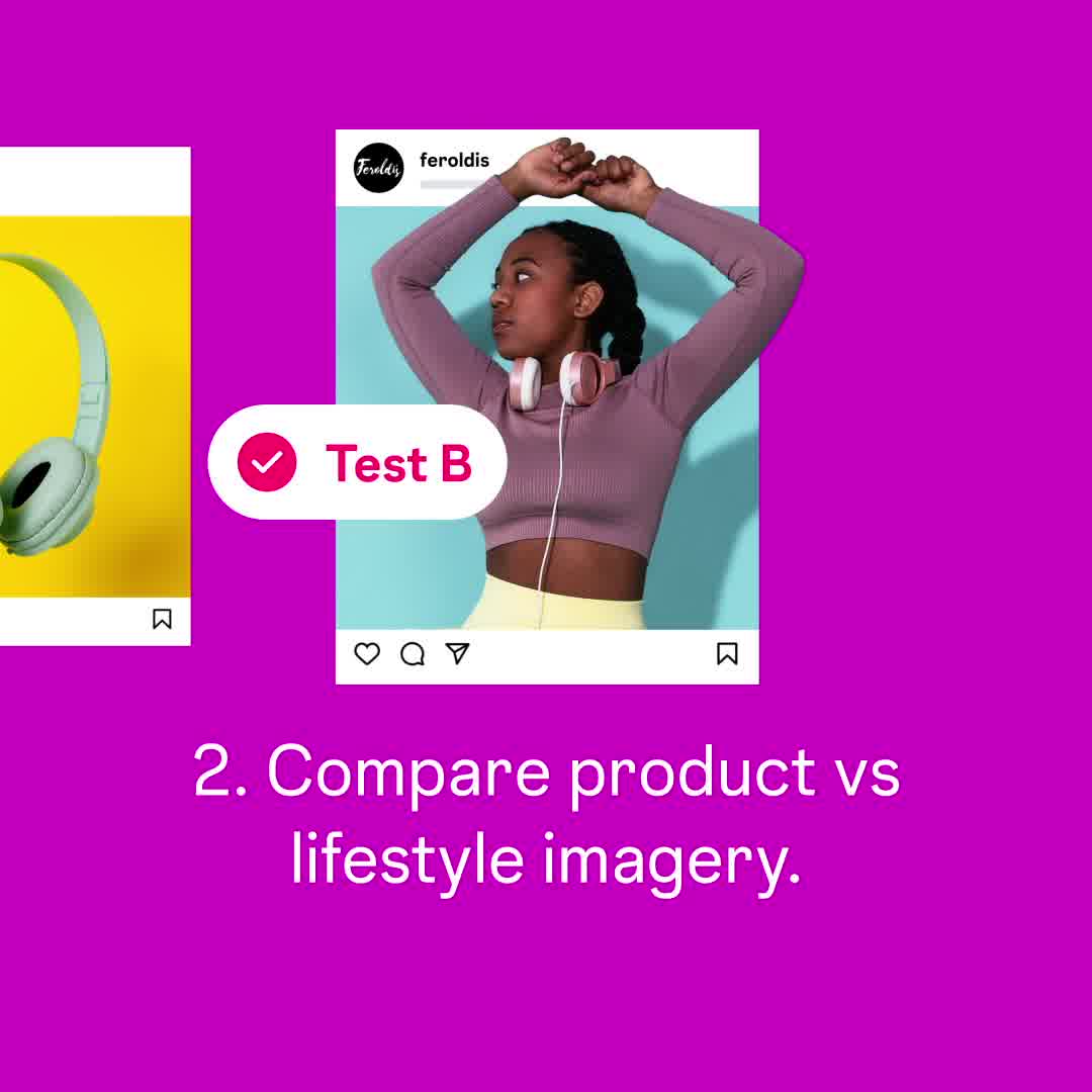 Instagram for Business ad: Try proven test tactics.