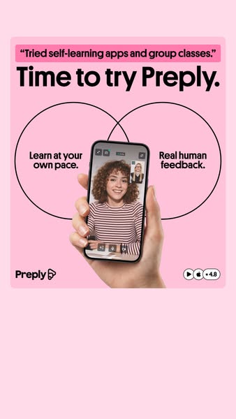 Preply ad: Find your language tutor.
