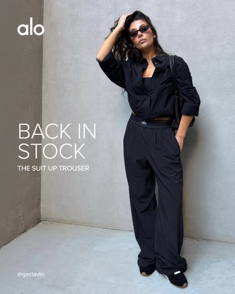 Alo Yoga ad: The Suit Up Trouser