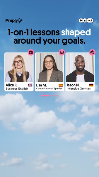 Preply ad: Personalized language lessons.