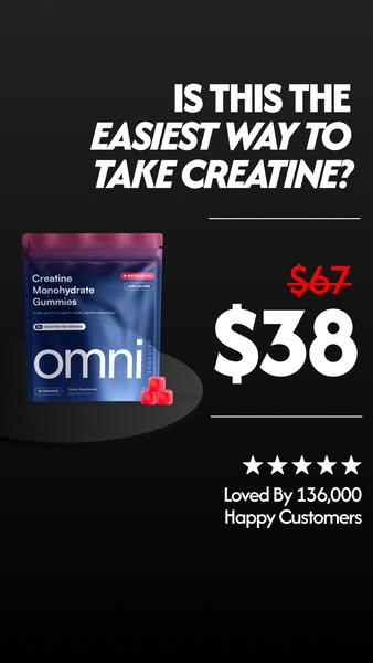 OMNI Longevity ad: Creatine Made Delicious 🍉 🍑