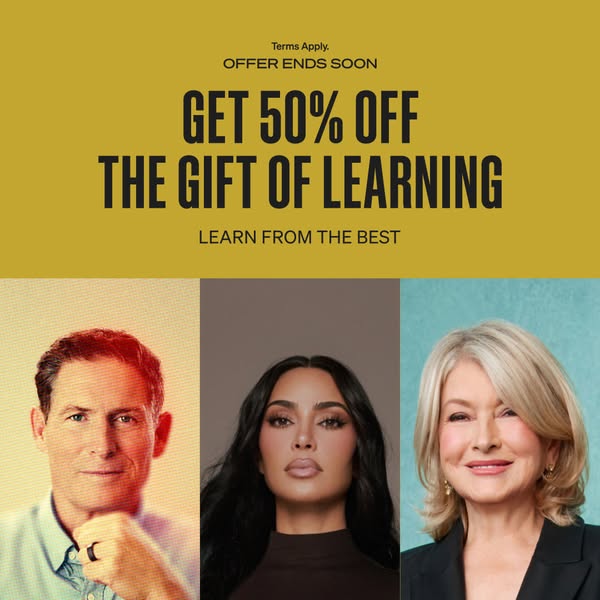 MasterClass ad: LABOR DAY SALE