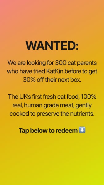 KatKin ad: 100% fresh meat for healthy cats