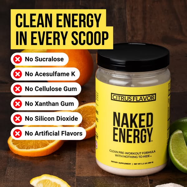Naked Nutrition ad: Clean Energy. Peak Performance.