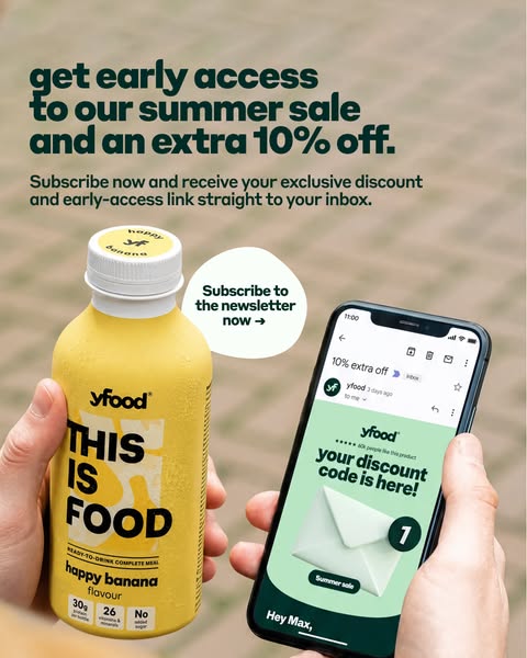 yfood ad: Sign up for 10% off 🔔