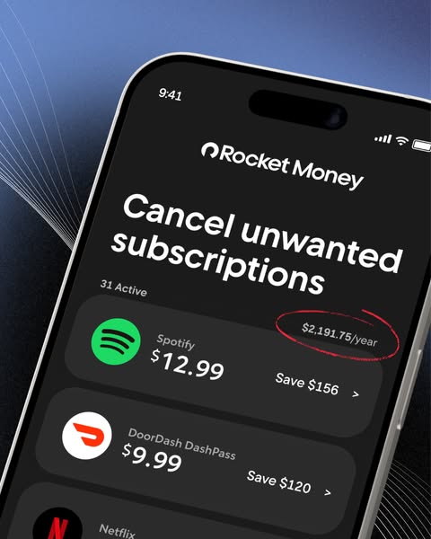 Rocket Money ad: Take control of your 💸