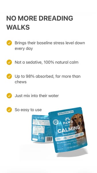 Pawd Drinks ad: Daily Calm for Anxious Dogs
