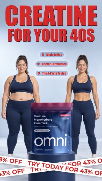OMNI Longevity ad: Creatine Made Delicious 🍉 🍑