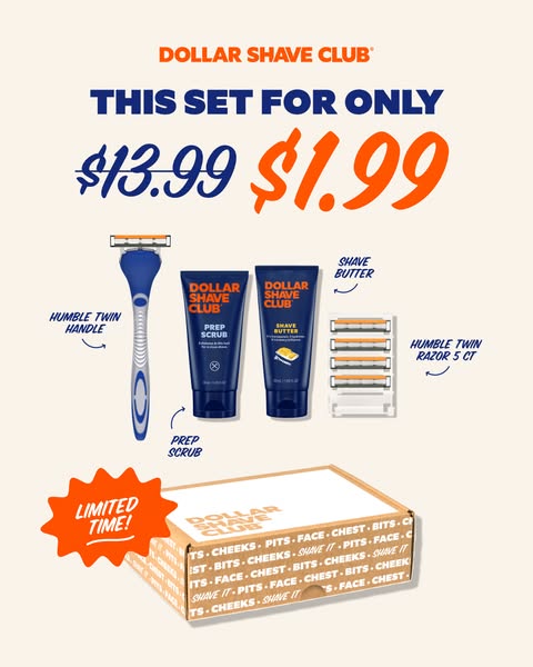 Dollar Shave Club ad: No-Nonsense Blades & Buds