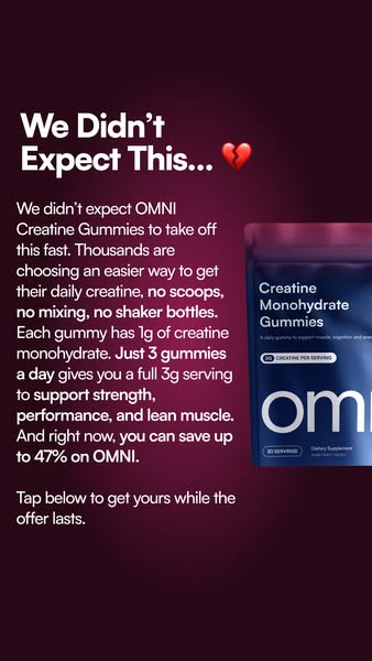 OMNI Longevity ad: Creatine Made Delicious 🍉 🍑