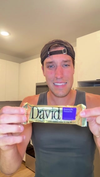 David Protein ad: 28g Protein. 150 Calories. 0g Sugar.