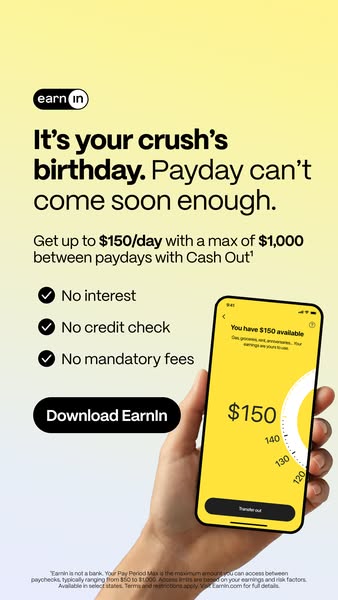 EarnIn ad: EarnIn: Get Up To $150/Day