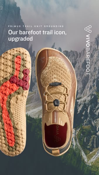 Vivobarefoot ad: Our barefoot trail icon, upgraded