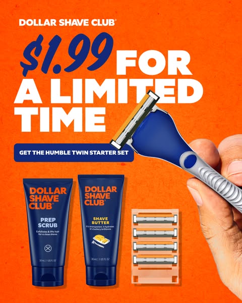 Dollar Shave Club ad: No-Nonsense Blades & Buds