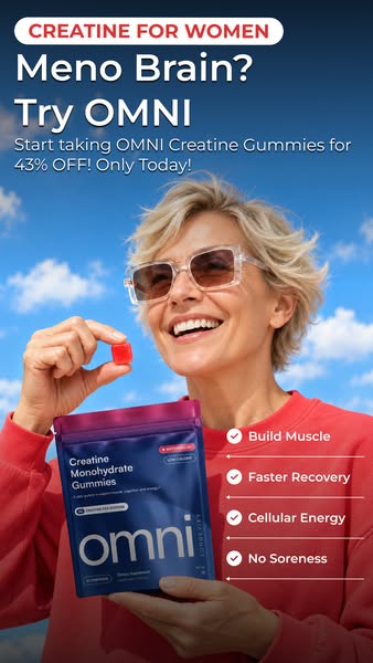 OMNI Longevity ad: Creatine Made Delicious 🍉 🍑