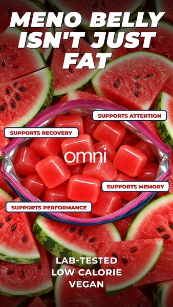 OMNI Longevity ad: Creatine Made Delicious 🍉 🍑